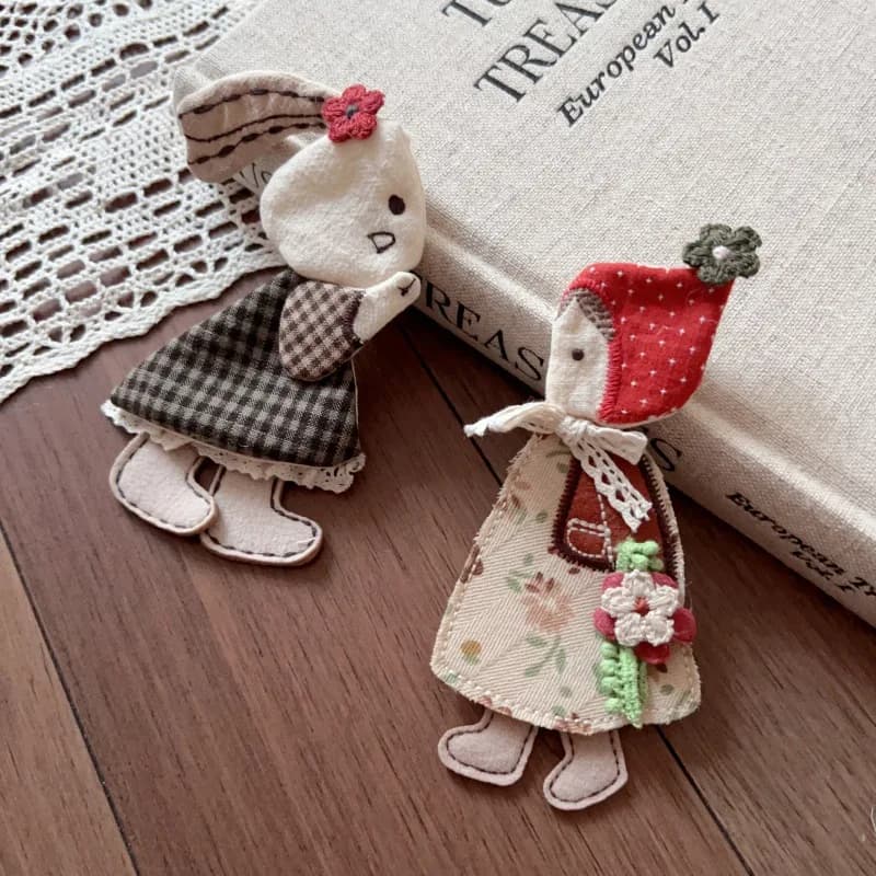 3D Stuffed Cotton Necklace Woodland Kawaii Animal Doll Pendant for Purse Hat Scarf Embellishment Handmade Lightweight