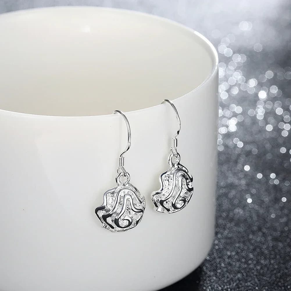 Nuovi Orecchini Pendenti a Forma di Rosa in Argento Sterling 925 per Donne, Gioielli Eleganti per Feste e Matrimoni