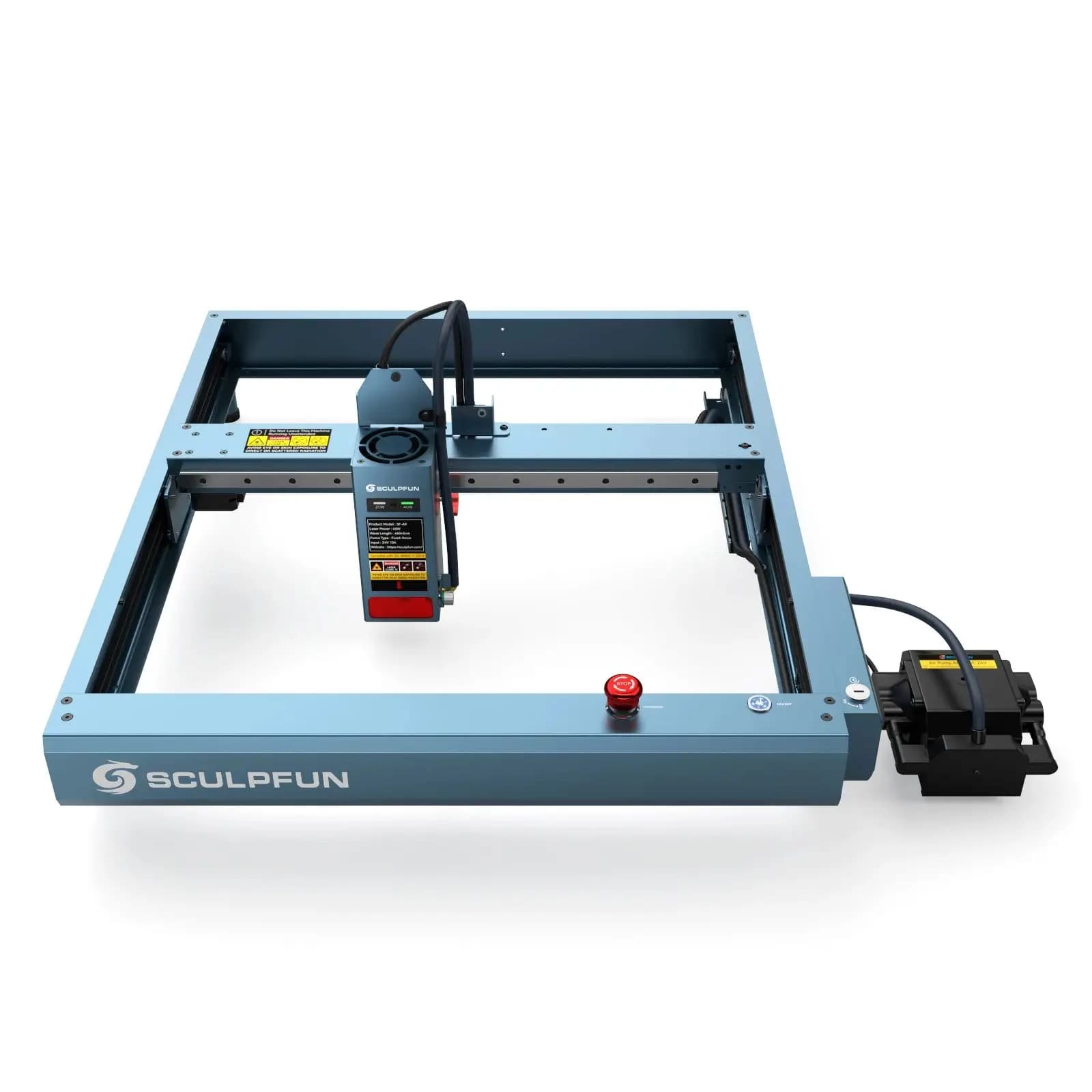 Sculpfun SF-A9 40W Macchina da taglio per incisore laser Punto laser ultrafine Fiamma automatica per assistenza aerea USB/BT/WiFi Area 400x400mm