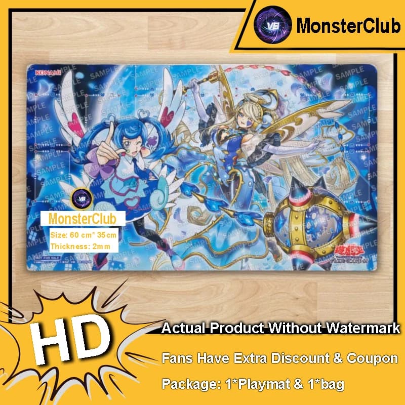 YuGiOh Trickstar Holly Angel Tappetino da gioco Skye Zaizen TCG CCG Tappetino da gioco da tavolo Tappetino da gioco per carte collezionabili Tappetino per mouse in gomma 600x350x2mm