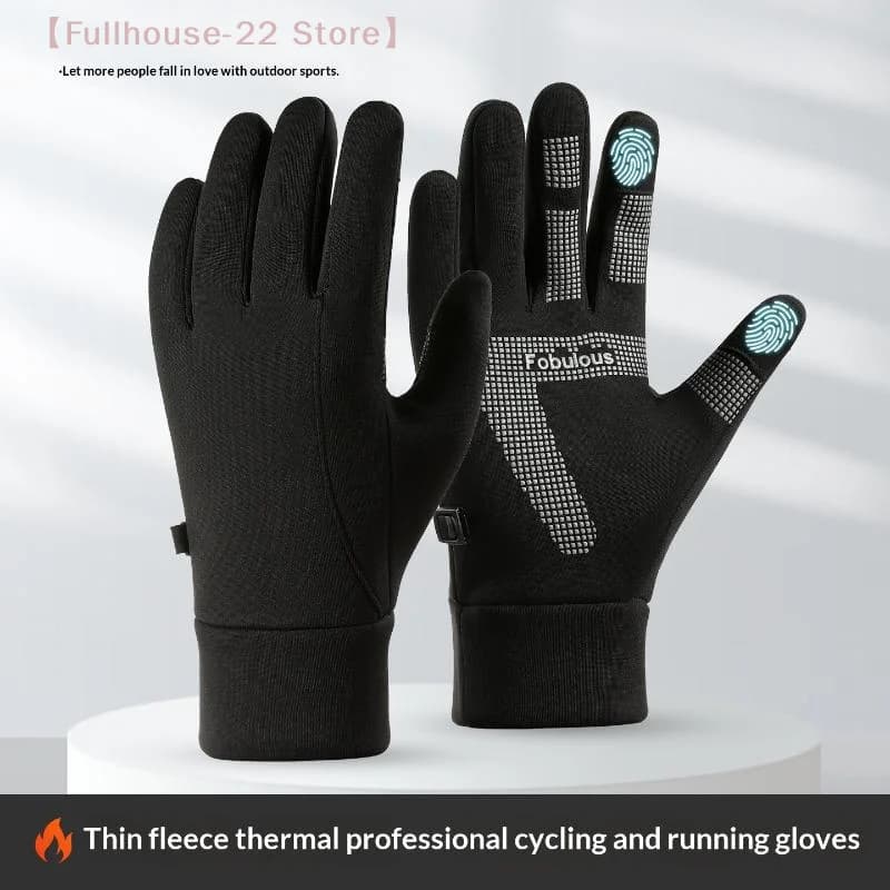 daMAX-22 da Outdoor cycling winter shoes, gym, fitness, sport, running, anti-slip hot gloves for touch screen, motorcycle gloves, man, black
