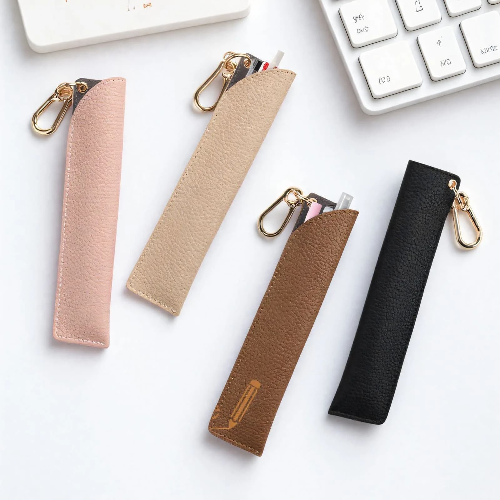 Astuccio Portatile da Viaggio con Clip Staccabile per Penna Stilo, Porta Pennelli Trucco, Custodia per Apple Pencil e Accessori