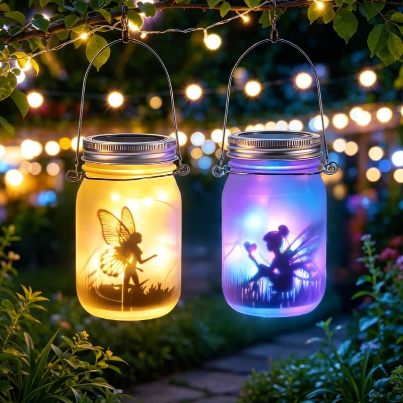 Luci Creative a LED per Tappo Barattolo Mason, 20 LED Impermeabili, Luci Fatate a Forma di Lucciola per Patio, Giardino, Decorazioni Matrimonio