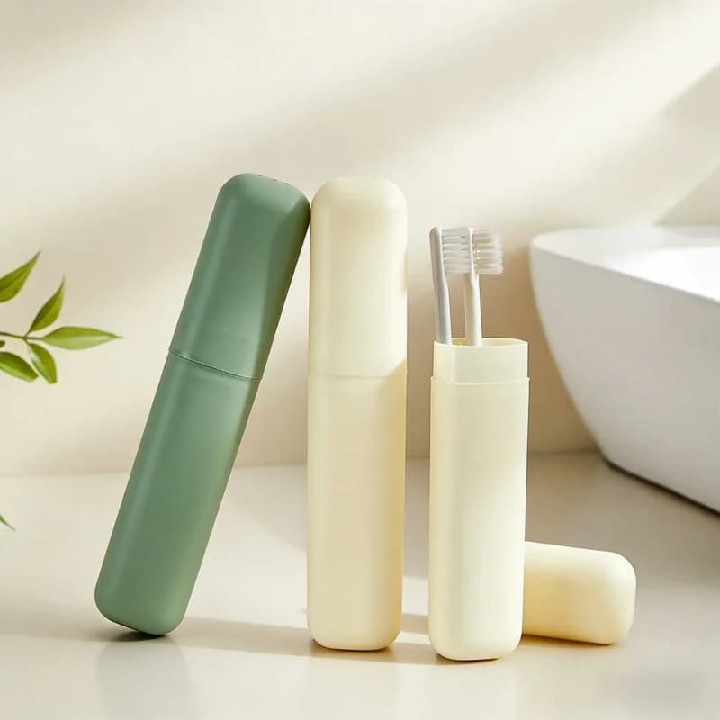 Set da Viaggio Unisex per Articoli da Toeletta, Essenziale per Viaggi d'Affari, Borsa Portatile per Spazzolino, Dentifricio, Collutorio e Bicchiere