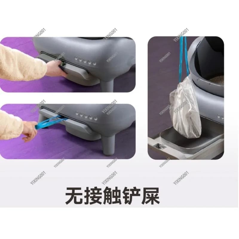 Lettiera per gatti autopulente automatica Design aperto con controllo APP Sistema di intrappolamento della lettiera senza odori per gli amanti dei gatti
