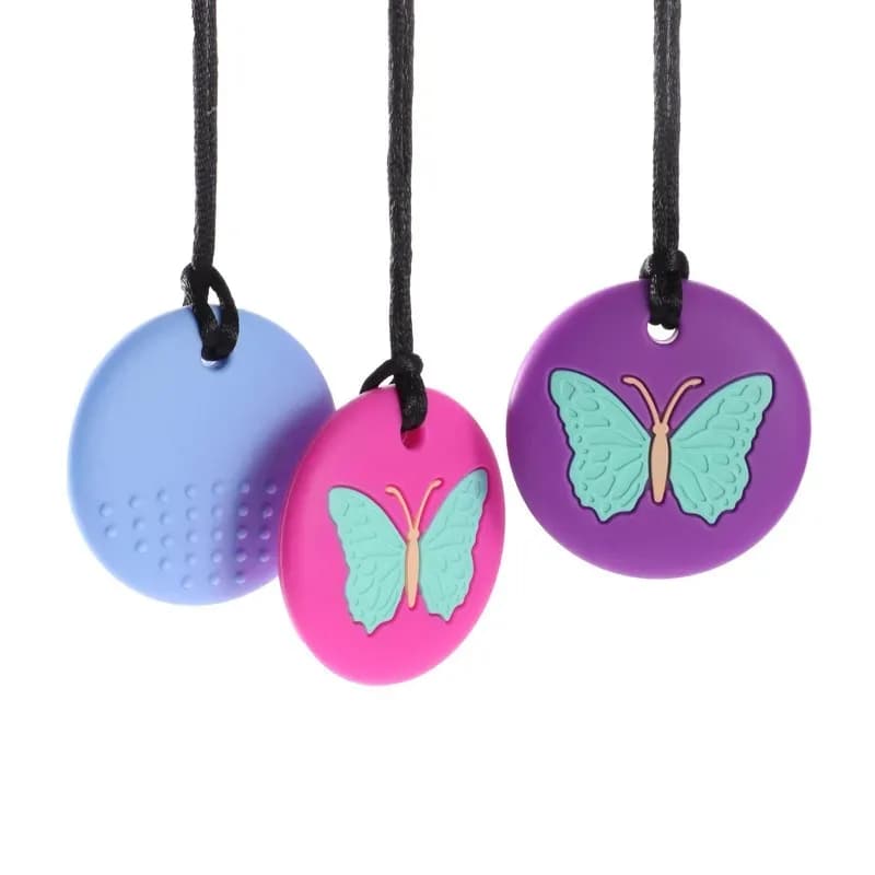 Silicone Butterfly Teether Child Sense Chew Necklace Dragon Teether Molars Pendant Baby Teething Stick Bite Recovery Training