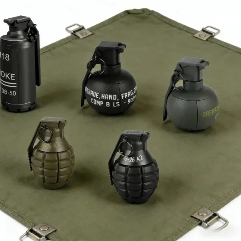 Granata Giocattolo Modello HJ con Anello a Strappo e 1 Sacchetto di Munizioni, Giocattolo Tattico per Airsoft e Paintball, Divertente per Adulti, Gioco all'Aperto CS