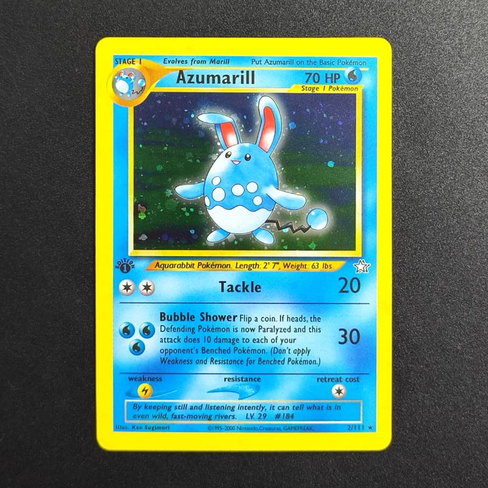 Carta Collezionabile Pokémon TCG Fai-da-te 2000 P.M. Azumarill 2 Super Rara, Singola, Classica, da Gioco, Anime, Giocattolo
