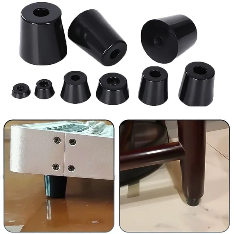 8 pezzi piedini per mobili antiscivolo piedini neri per altoparlante armadio letto tavolo scatola conico in gomma ammortizzatore protezione per pavimento parti di mobili