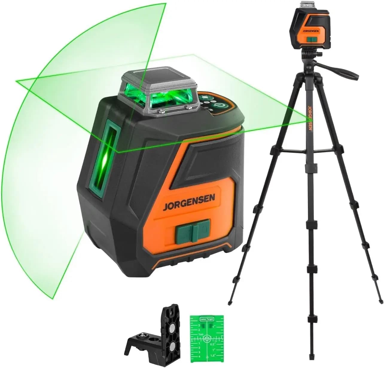360 ° Livella Laser Verde Ricaricabile con Treppiede, Base Magnetica per Appendere Quadri, Piastrelle, Costruzioni