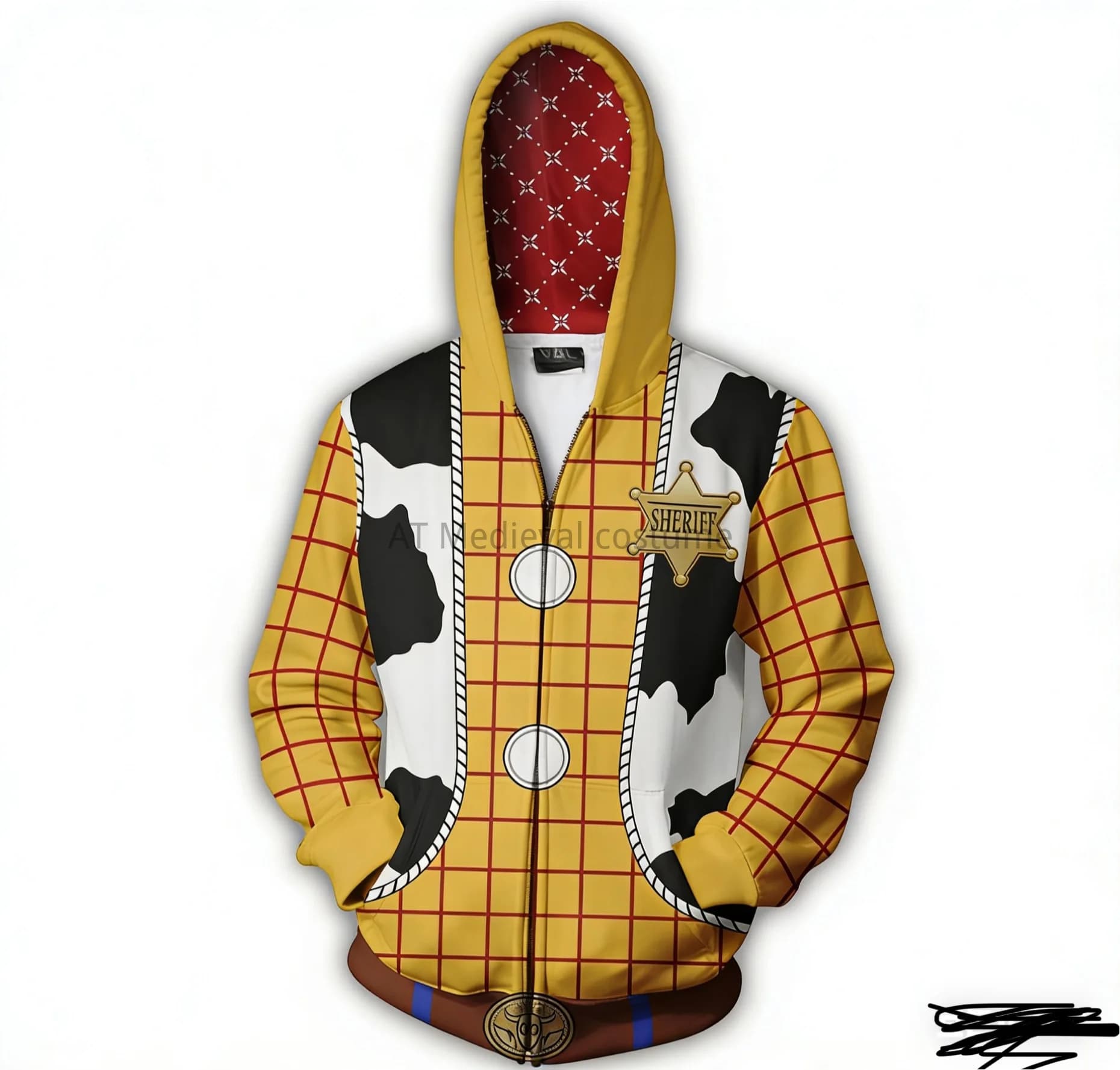 Costume da adulto per cosplay di film, felpa con cappuccio stampata in 3D, costume di Woody, cosplay da sceriffo, divertente pullover Harajuku, outfit per feste di Halloween