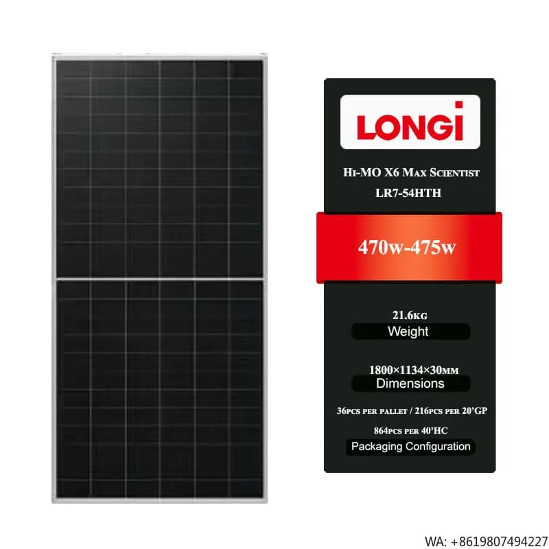 Longi Hi-MO X6 Max Scientist LR7-54HTH 470-475M High Quality Solar Panel 470w 475w