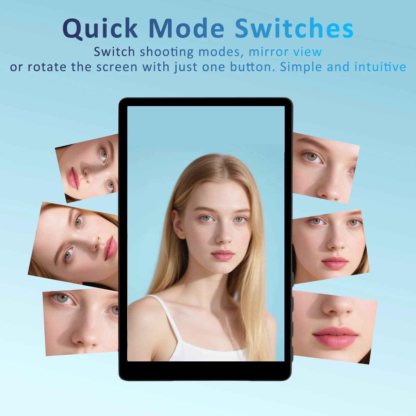 Magnetic Wireless Vlog Selfie Monitor Screen for iPhone, Portable Rear Camera Preview Display for Content Creator Shooting
