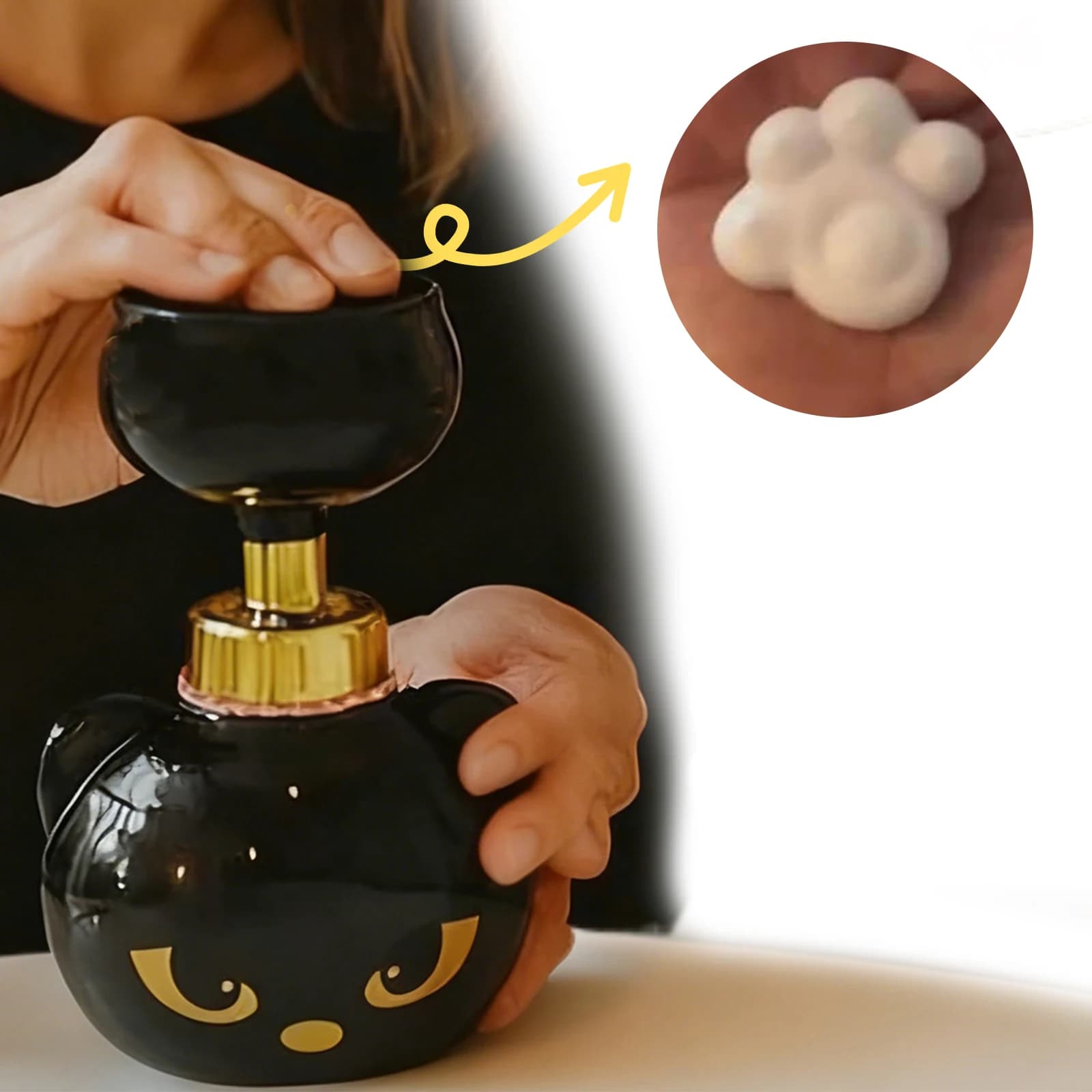 Dispenser di Sapone Schiumogeno a Forma di Zampa di Gatto, Ricaricabile, Crea Bolle a Forma di Zampa per Bagno, Cucina, Ufficio