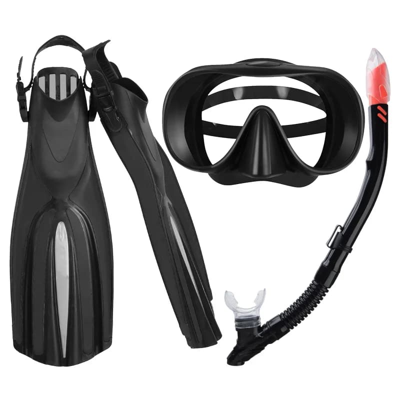 Professional diving set with Silicone Mask, Boccaglio and Pinne