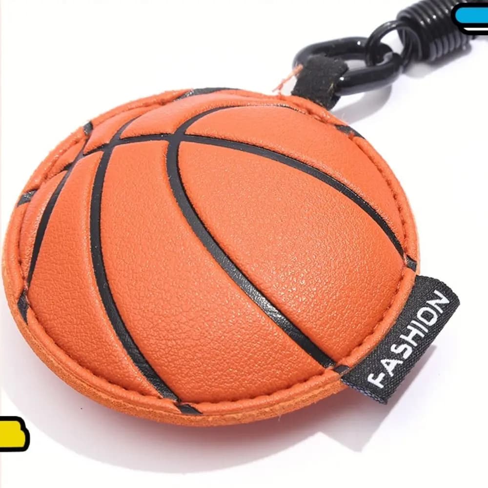 Ball Shape 3D Leather Keyring Cartoon, Volleyball, Basketball, Rugby, Football, Baseball, Pendant for Bag, Key Ring for Car, for Women and Men