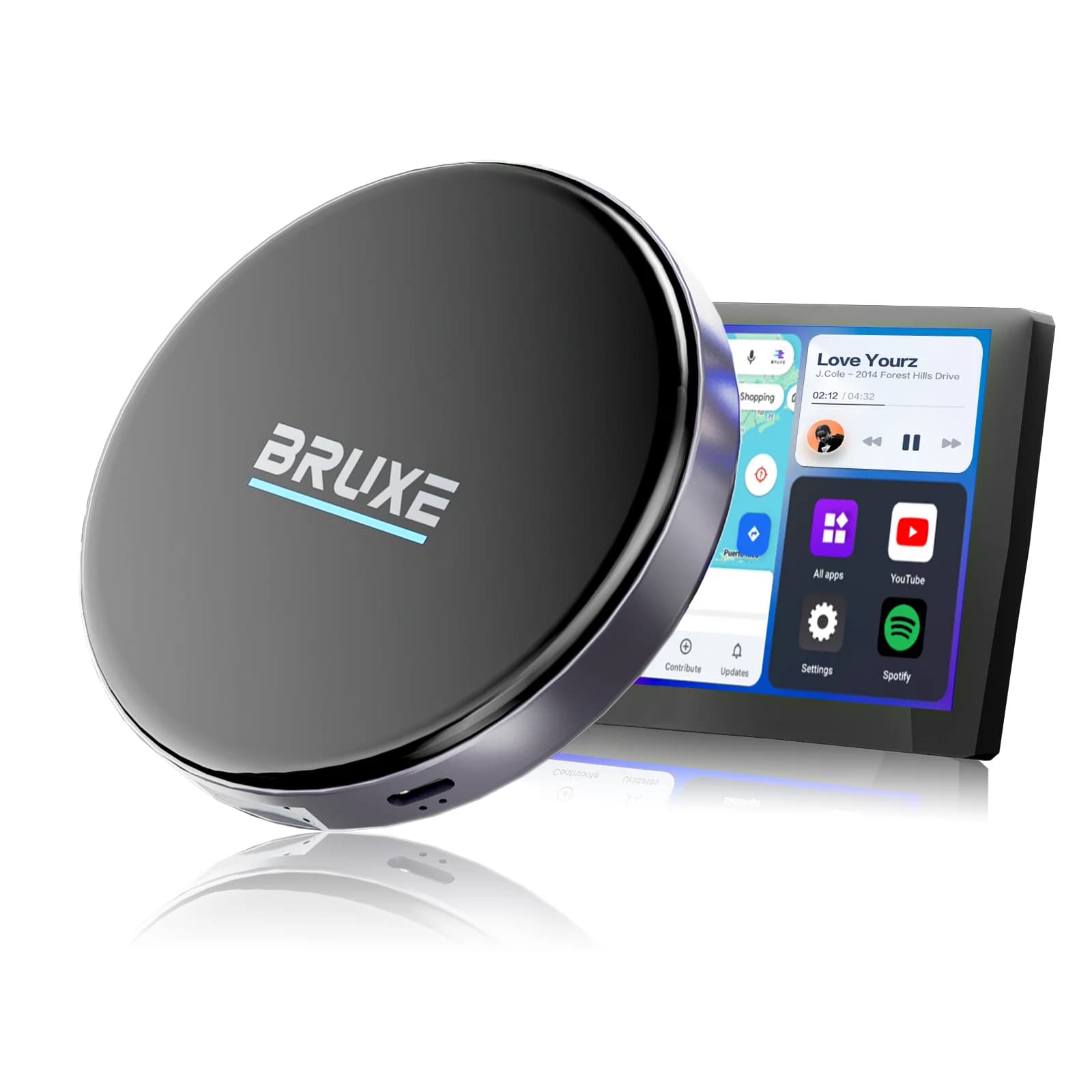 BRUXE R6-H CarPlay AI Box Android 14 Wireless Adapter System 3in1 Car Smart Video Box Support 4G YouTube Netflix phone call GPS
