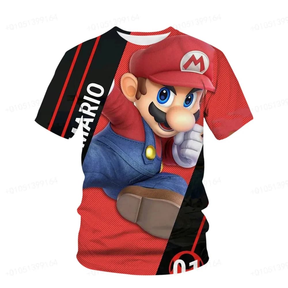 The 2026 Summer Quick-drying Cartoon Super Mario Bros. 3 D Men's T-shirt Coat Children Sportswear with Boys