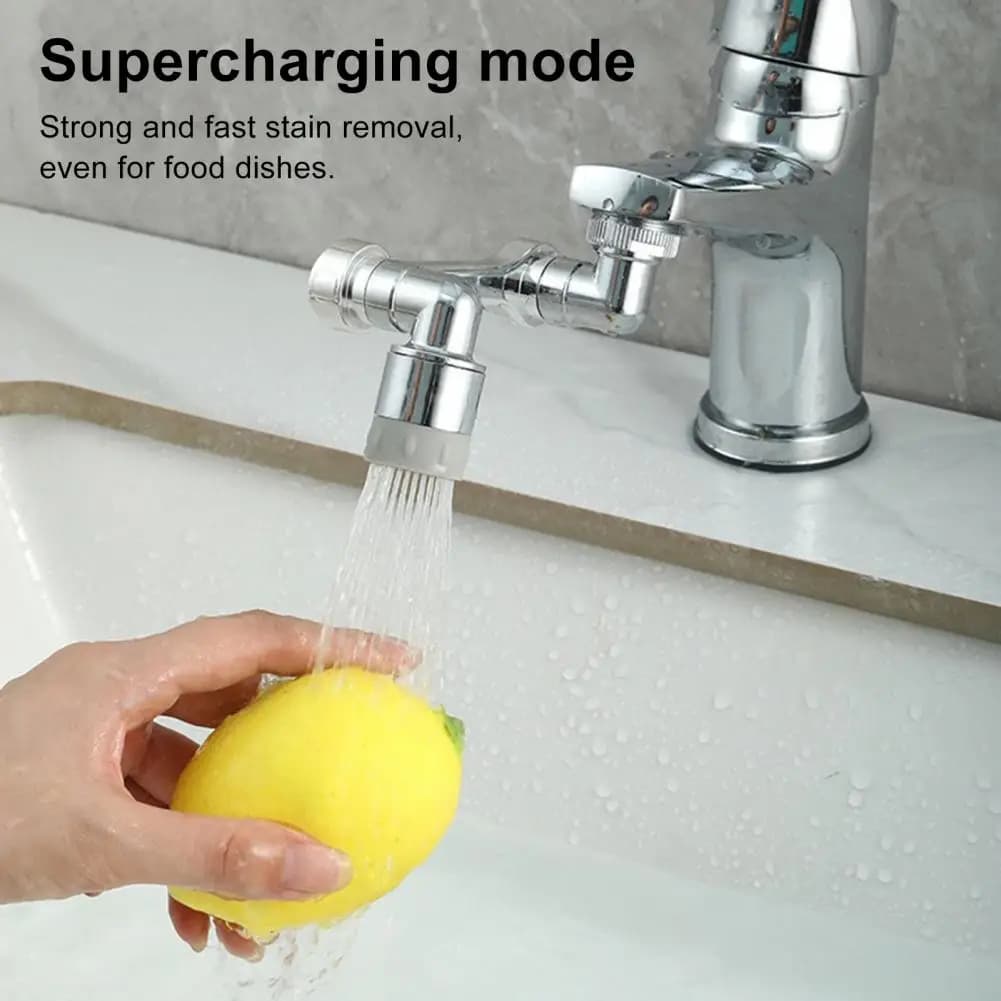 Prolunga per rubinetto rotante Design in lega Doppia modalità acqua Braccio rotante da 1080 gradi Attacco per aeratore per lavello da cucina e bagno