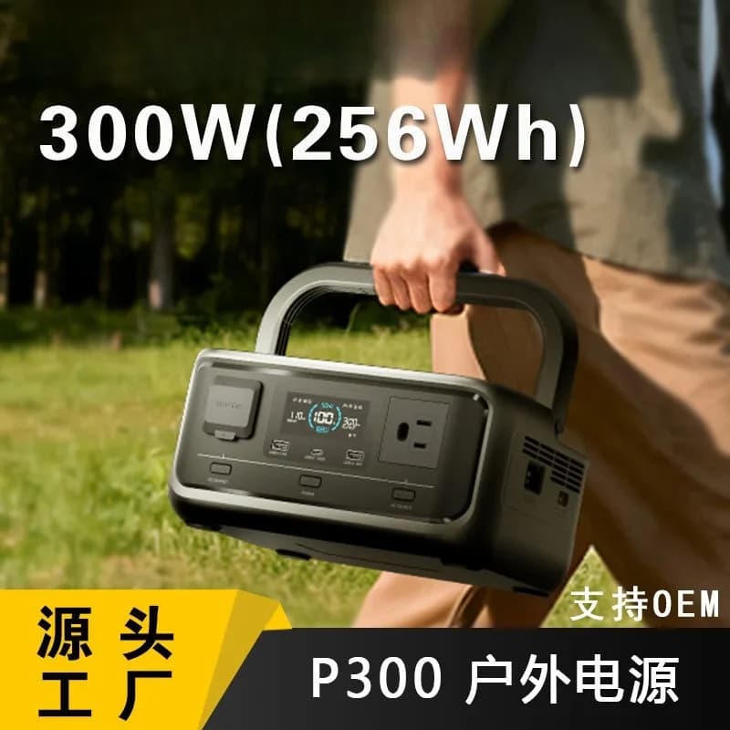 300W 256Wh LiFePO4 Portable Outdoor Power Station Emergency Backup Lithium‑ion Power Bank for Camping Travel