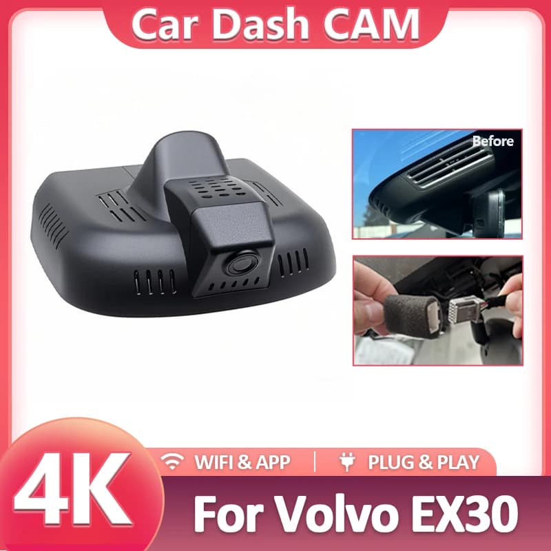 For Volvo EX30 2023 2024 2025 Front and Rear HD 4K Dash Cam for Car Camera Recorder Dashcam WIFI Car Dvr Recording Devices