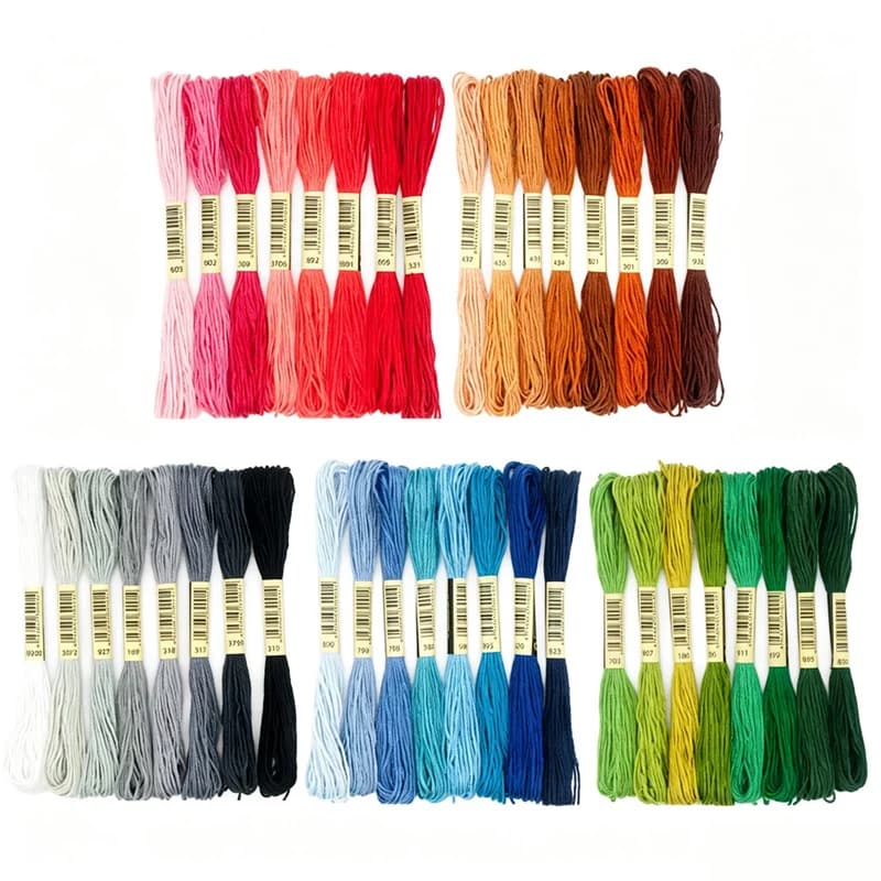 8 Skeins Gradient Embroidery Thread Floss 65.6Yards 6 Strands String Cross Stitch Thread Yarn For Hand Sewing Knitting Craft DIY