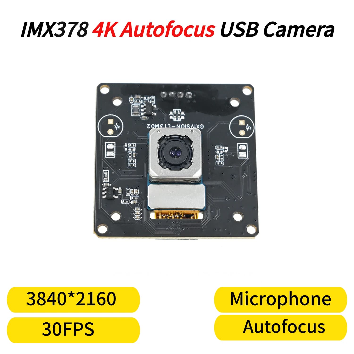 Camera module Stream Living Webcam USB AF with automatic focus 4K HD, with microphone, 30 fps, 3840x2160, IMX378, 8 MP, for meeting teaching