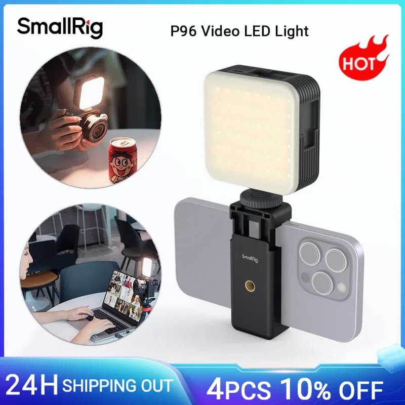 SmallRig P96 LED Video Light Mini LED Camera Lights 2200mAh 6500k Zoom Photo Video Lighting for Youtube Tiktok Vlog Filling Light