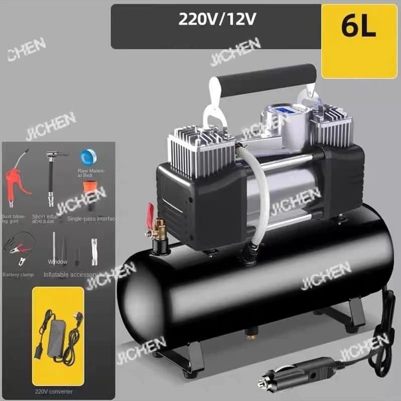 Pompa d'aria per auto con compressore d'aria 12V/220V 2.5L/4L/6L gonfiatore per pneumatici portatile elettrico