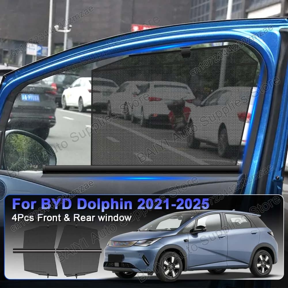 Parasole per Finestrini Auto BYD Dolphin 2021-2025, Protezione Personalizzabile per Parabrezza Anteriore e Posteriore