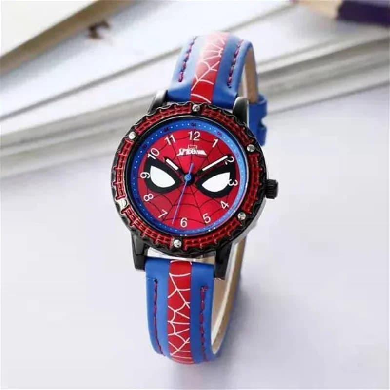 Marvel New Spider-Man Watch Student Clock Spiderman Cartoon Watch Waterproof Luminous Pointer Quartz Watch Birthday Gift