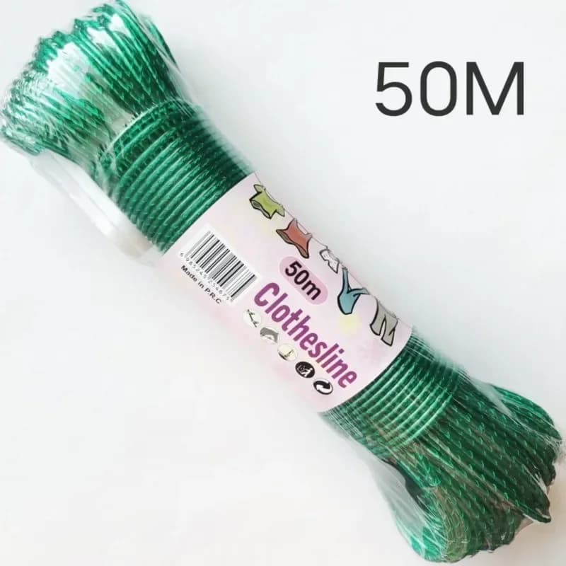 50M Washing Lines Long Corda Drying Dresses Steel Wire Lines PVC Camping Outdoor Garden Travel Supplies for Drying