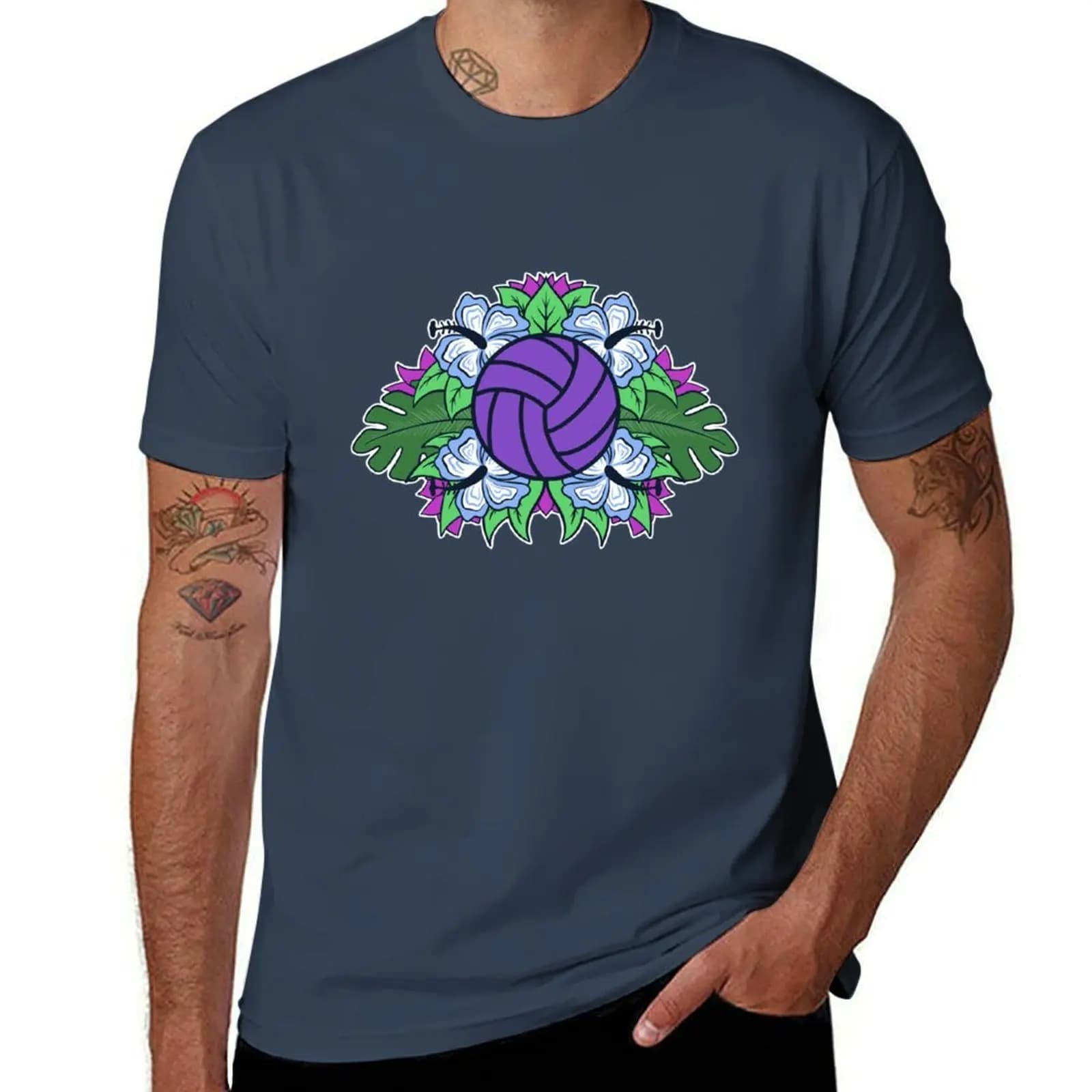 Tropical Volleyball T-shirt (alternative color version)