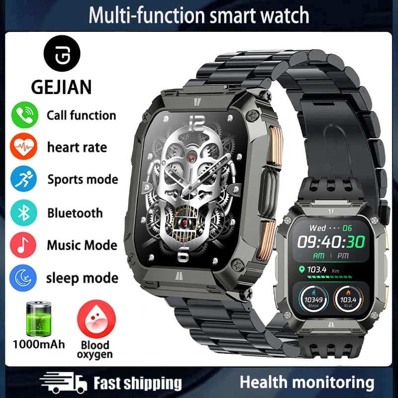 GEJIAN New Smart Men's Watch With Call Bluetooth 5.3 Battery Capacity 1000 mAh Heart Rate Monitor Universal Android iOS