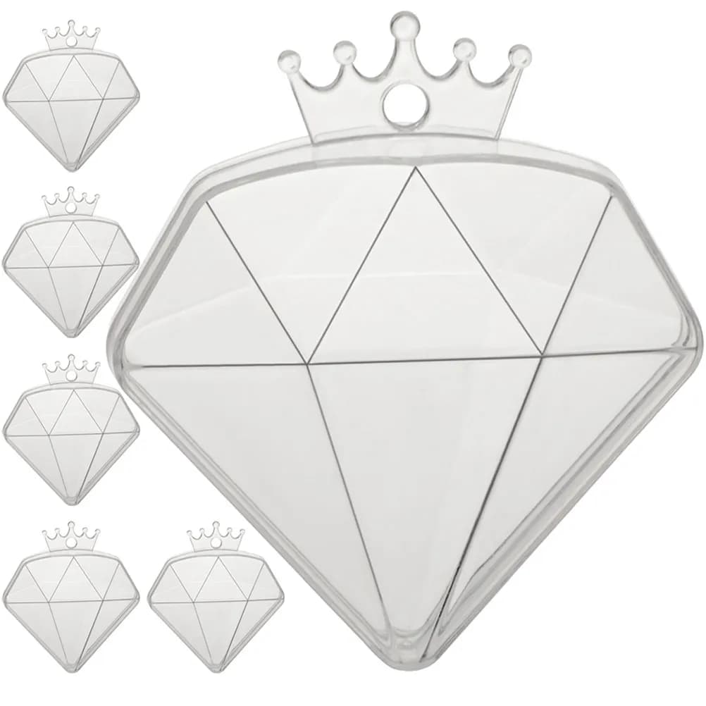 Set di 6 Contenitori in Plastica di Piccole Dimensioni con Impugnatura Comoda per Caramelle, Dolci, Noci, Snack, Natale