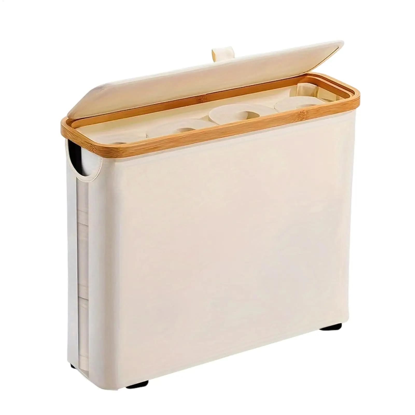 Organizzatore per Carta Igienica con Ruote, Cesto Porta Carta Igienica Pieghevole con Coperchio, Contenitore per Lavanderia per Bagno e Casa