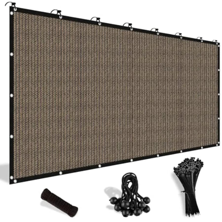 Telo Ombreggiante al 90% con Occhielli 1,8m x 3,6m, Telo Copertura Ombreggiante per Pergola, Telo a Rete Parasole per Patio, Giardino Esterno, Cortile M