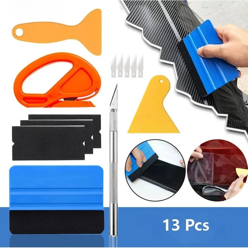 Kit Professionale Universale per Applicazione Pellicole Auto, Raschietto e Spatola per Oscuramento Vetri e Accessori per Wrapping Auto
