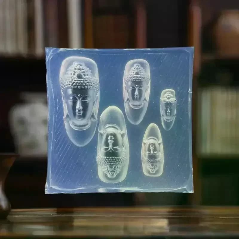 3D silicone mold shaped as a head of Buddha, God of Riches, for nail decorations, DIY, for manicure and nail charm