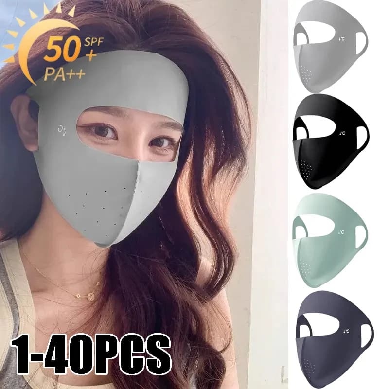 Maschera Essenziale per Esterni con Protezione Solare 3D, Design Traspirante con Ganci per le Orecchie, Blocco UPF, Copertura UV Confortevole per il Viso