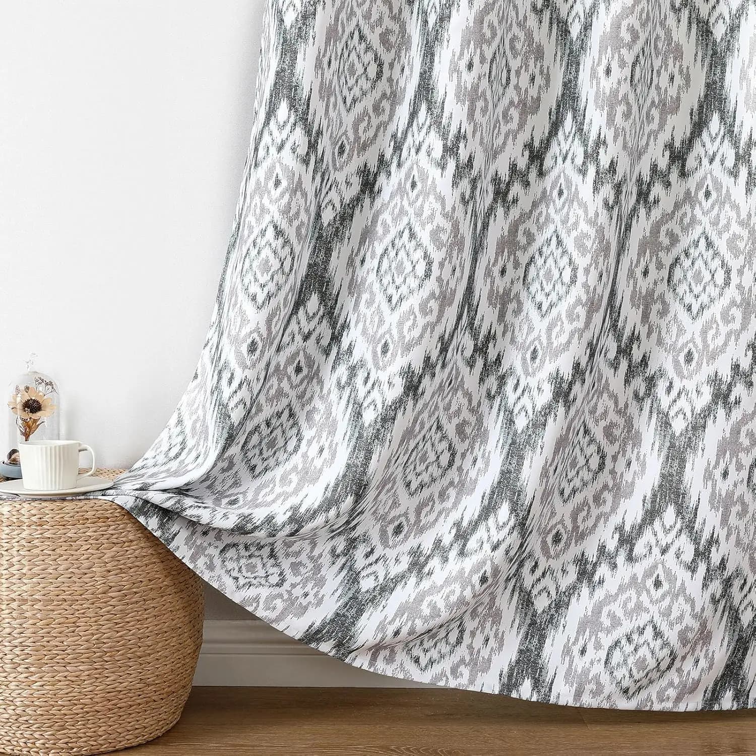 Tende Termoisolanti con Stampa Floreale Vintage, Drappeggi con Tasca per Asta da 244 cm per Soggiorno, Camera da Letto, Arredamento Rustico