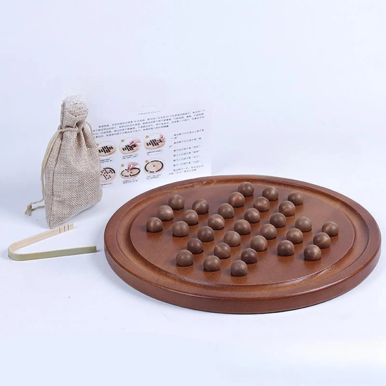Gioco da tavolo in legno, giocattolo puzzle con pioli, scacchi in marmo puzzle Brainteaser, gioco della mente per bambini 1 giocatore per bambini