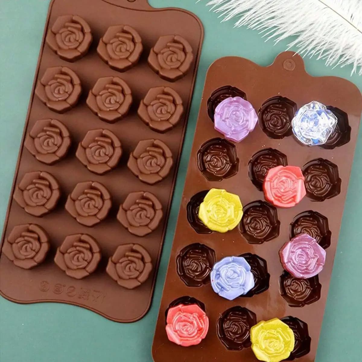 Stampo in Silicone a Forma di Rosa per Cubetti di Ghiaccio, Cioccolatini, Biscotti e Fudge