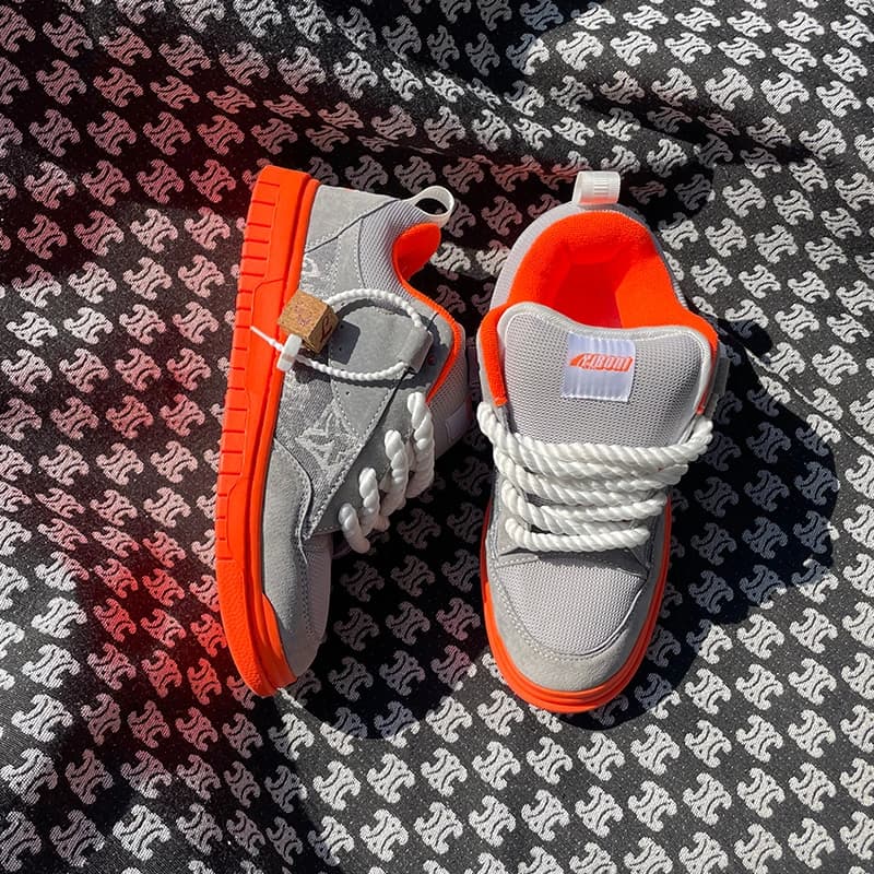 Nuove Scarpe Sportive da Uomo alla Moda, Grigie Stampate con Suola Spessa, Comode Sneakers Versatili a Taglio Basso per Esterni, Taglie Grandi, Semplici e di Tendenza