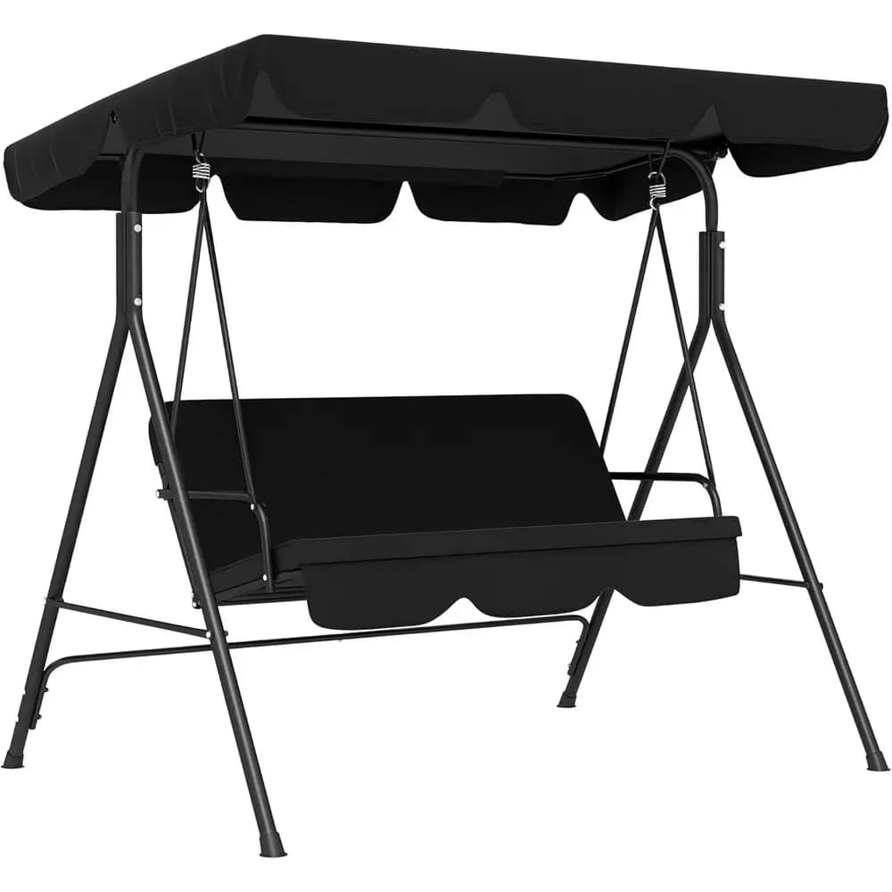 3 Seats with Removable Bearing, Steel Structure and Adjustable for Patio, Garden, Pool Edge, Balcony, Courtyard