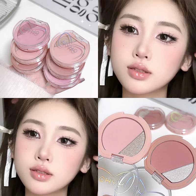 MYHO 2 in 1 Blush e Illuminante Opaco Perlato Impermeabile per Contouring Viso e Trucco Illuminante