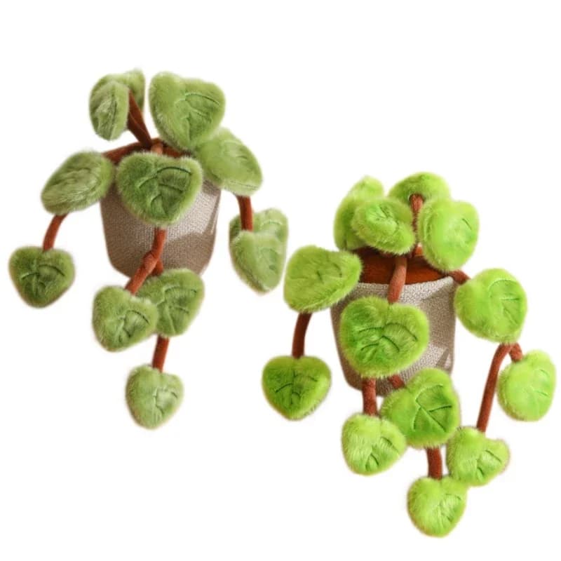 Pianta Artificiale Pendente, Giocattolo di Peluche Morbido e Soffice, Vaso di Vite Verde Imbottito, Pothos Bambola Decorativa Carina per la Casa, Peluche per la Camera da Letto
