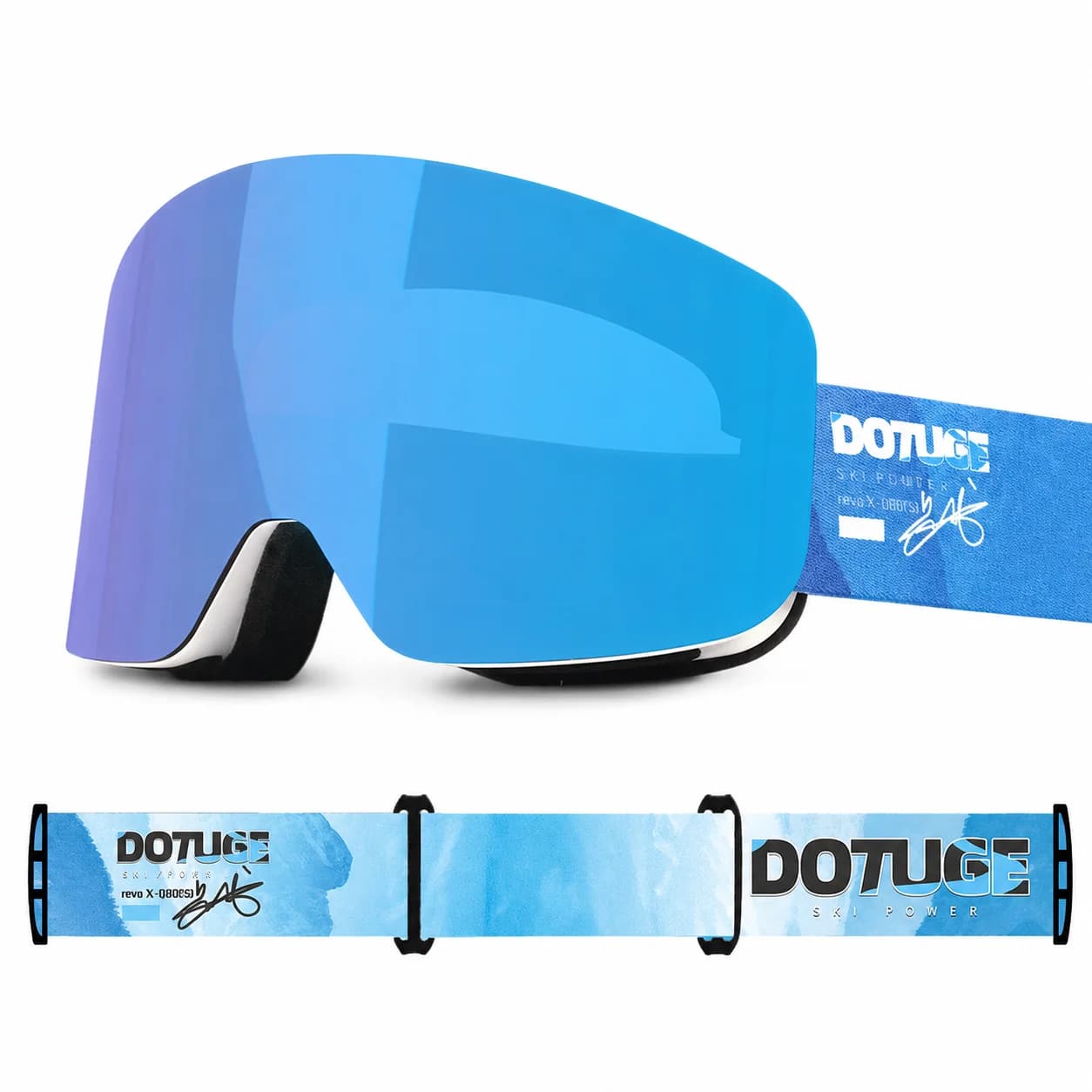 Magnetic Frameless Ski Goggles Double Layer Anti-Fog PC Lens OTG Snowboard Eyewear for Men Women Skiing Mountaineering Cycling
