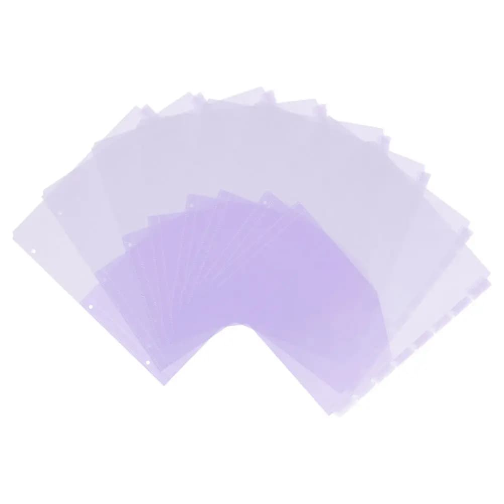 Set di 8 Divisori per Raccoglitori A4 con Tasche Colorate, Buste in Plastica Inseribili per Documenti, Organizzatore per Raccoglitori a Tre Anelli