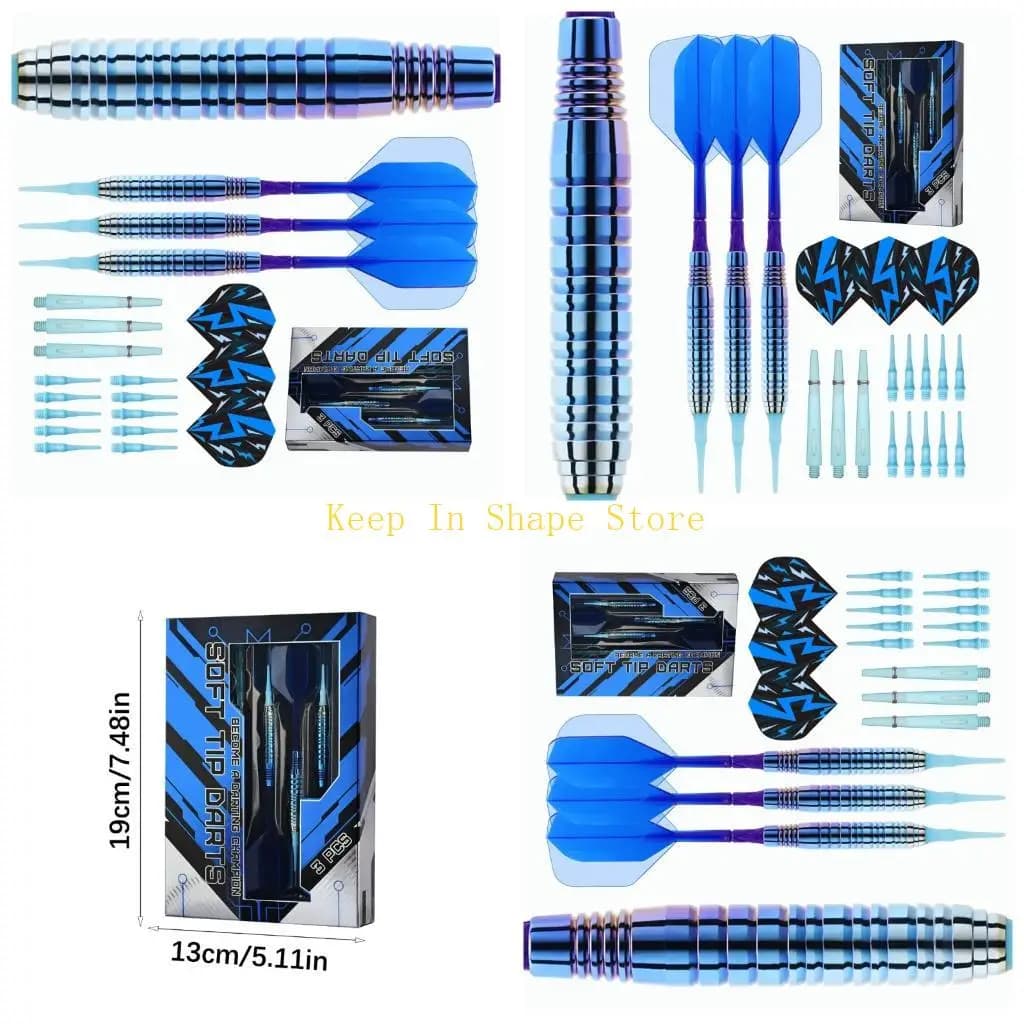 U1JC Confezione da 3 pezzi con punta in plastica per freccette morbide Set accessori completati da 18,50 g con punta morbida